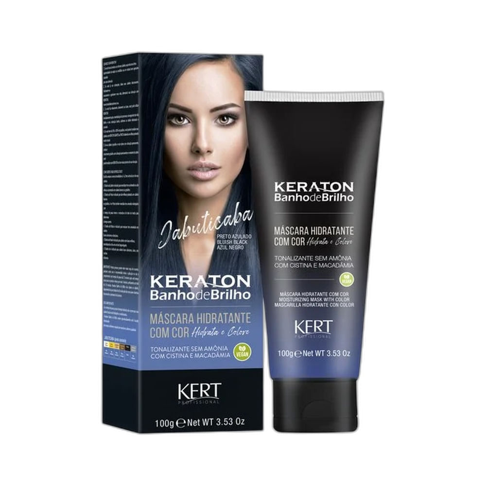 Tonalizante Keraton Banho de Brilho Jabuticaba 100g embalagem e tubo